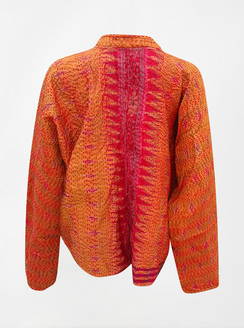kantha vintage reversible collar vest sharda (banarasi)