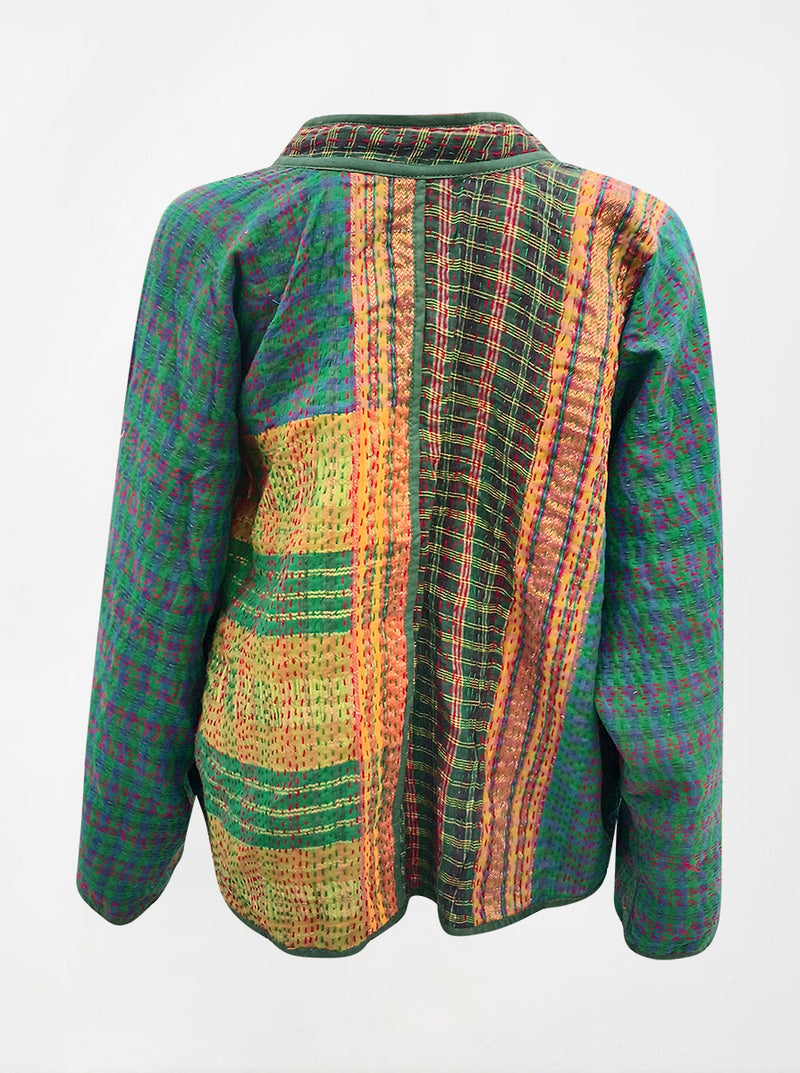kantha vintage reversible collar vest sharda (banarasi)