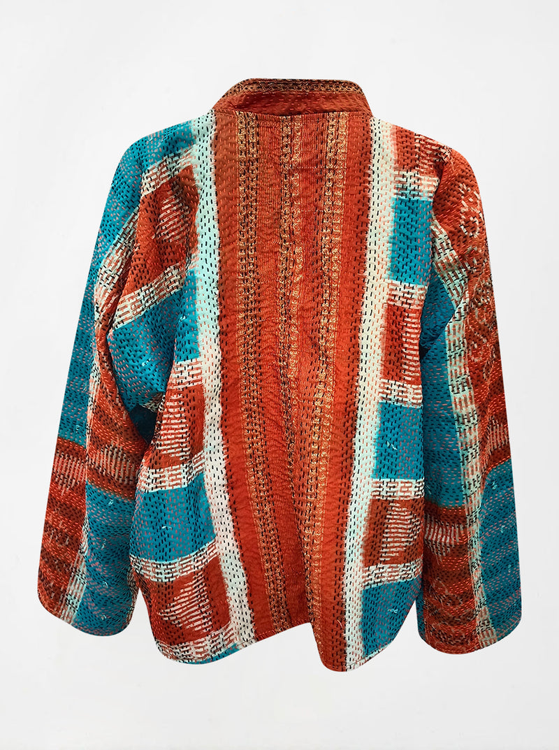 kantha vintage reversible collar vest sonam (resha)