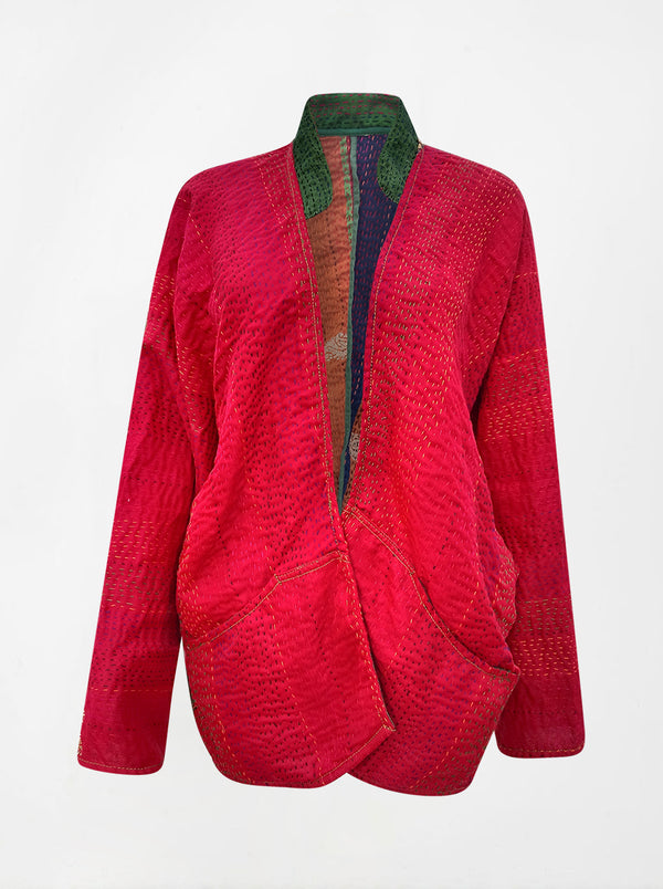 kantha vintage short jacket maanya (banarasi)