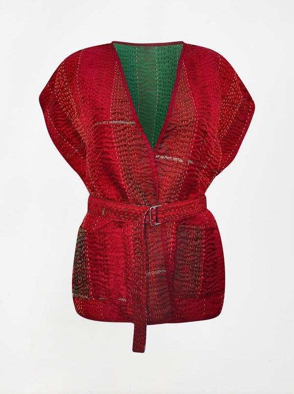 kantha vintage reversible vest sapna (banarasi)