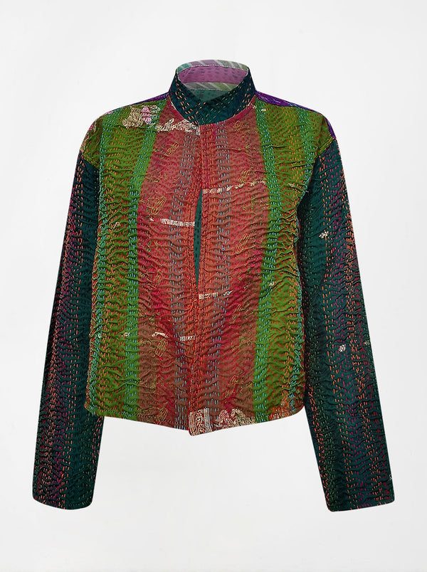 kantha vintage crop jacket rajeshree (banarasi)