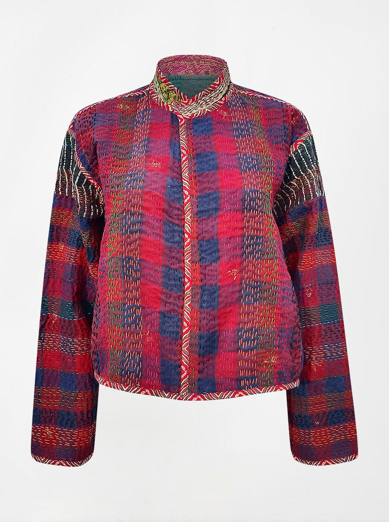 kantha vintage crop jacket beena (banarasi)