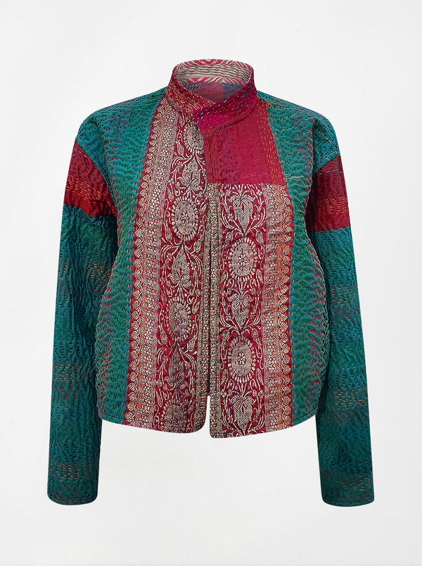 kantha vintage crop jacket beena (banarasi)