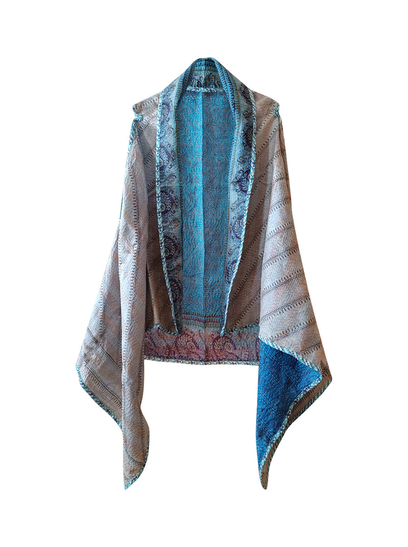 kantha vintage silk cape anvi