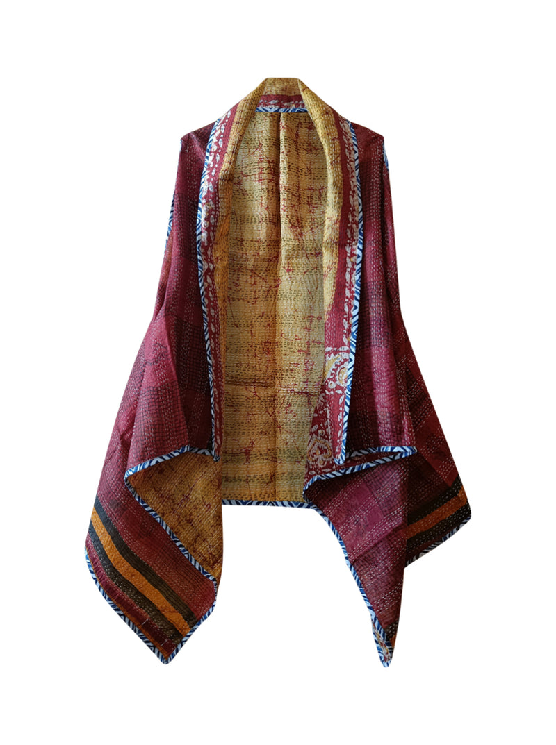 kantha vintage silk cape samaira