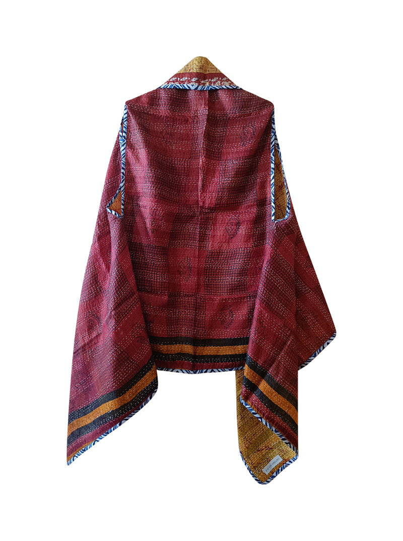 kantha vintage silk cape samaira