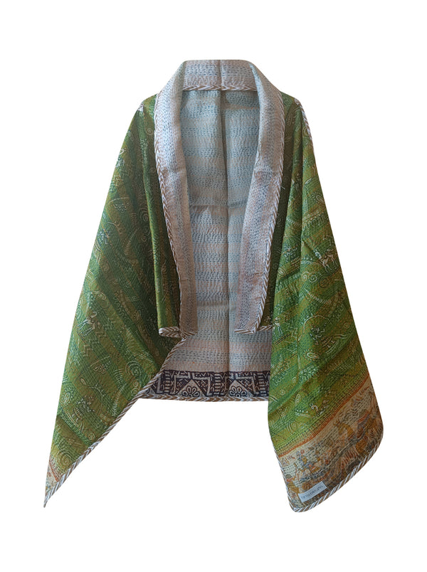 kantha vintage silk cape anika