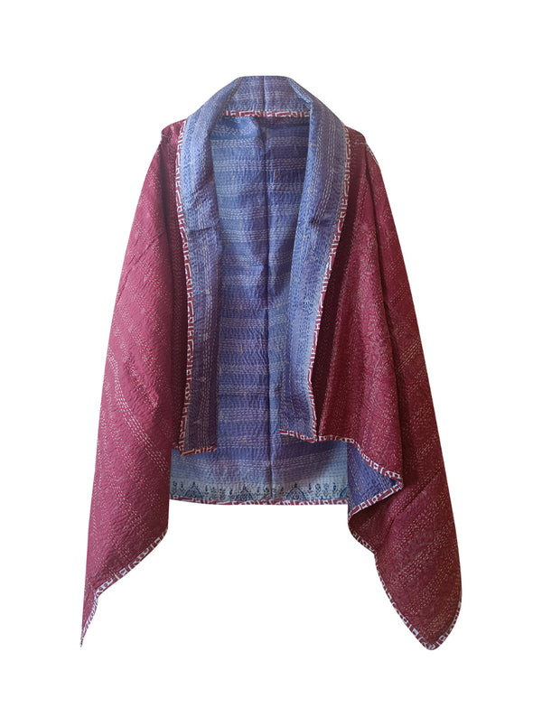 kantha vintage silk cape shivanya