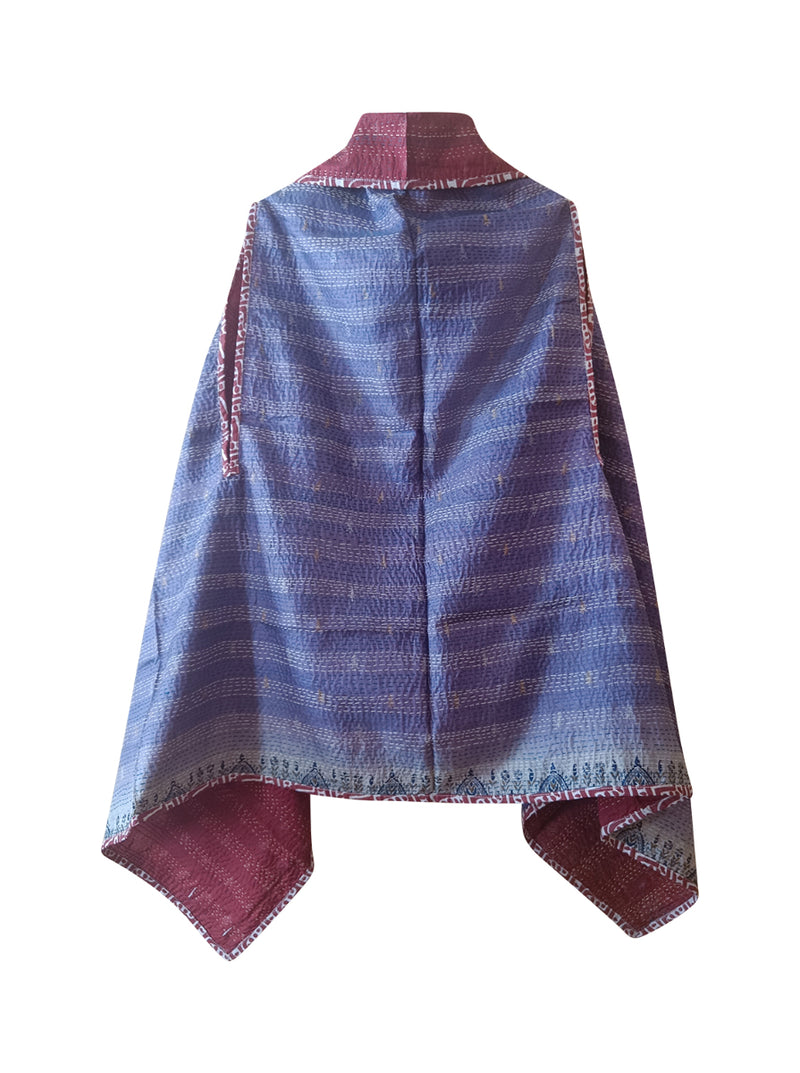 kantha vintage silk cape shivanya