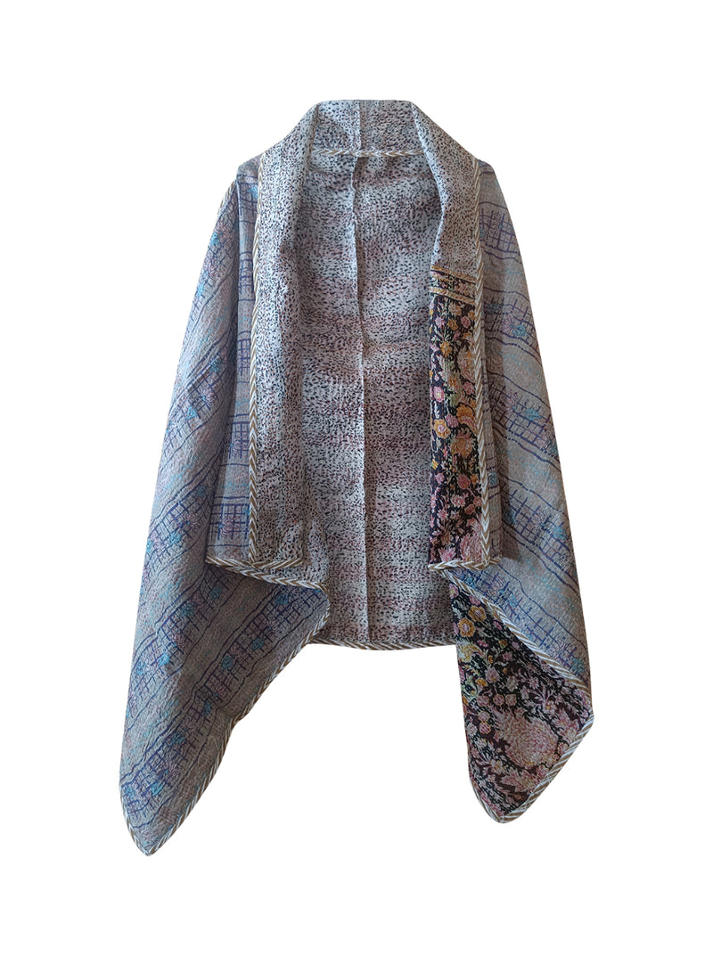 kantha vintage silk cape saanvi