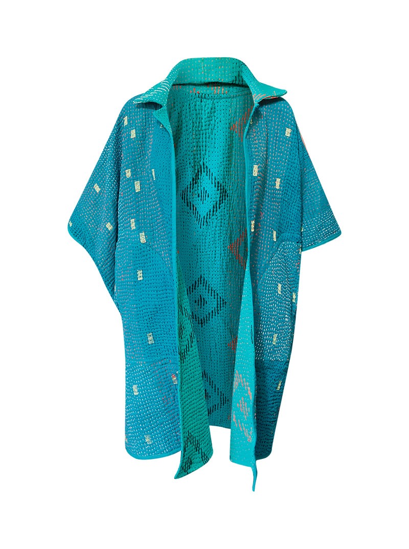 kantha reversible poncho abhigail