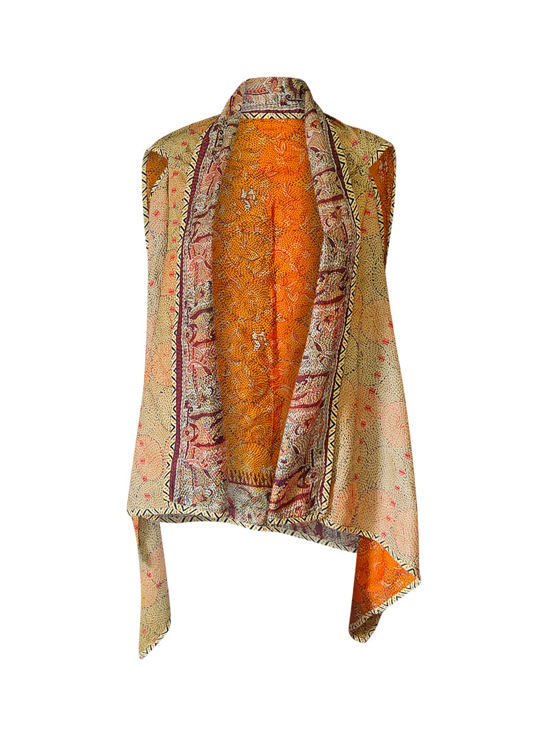 kantha vintage silk cape aavya