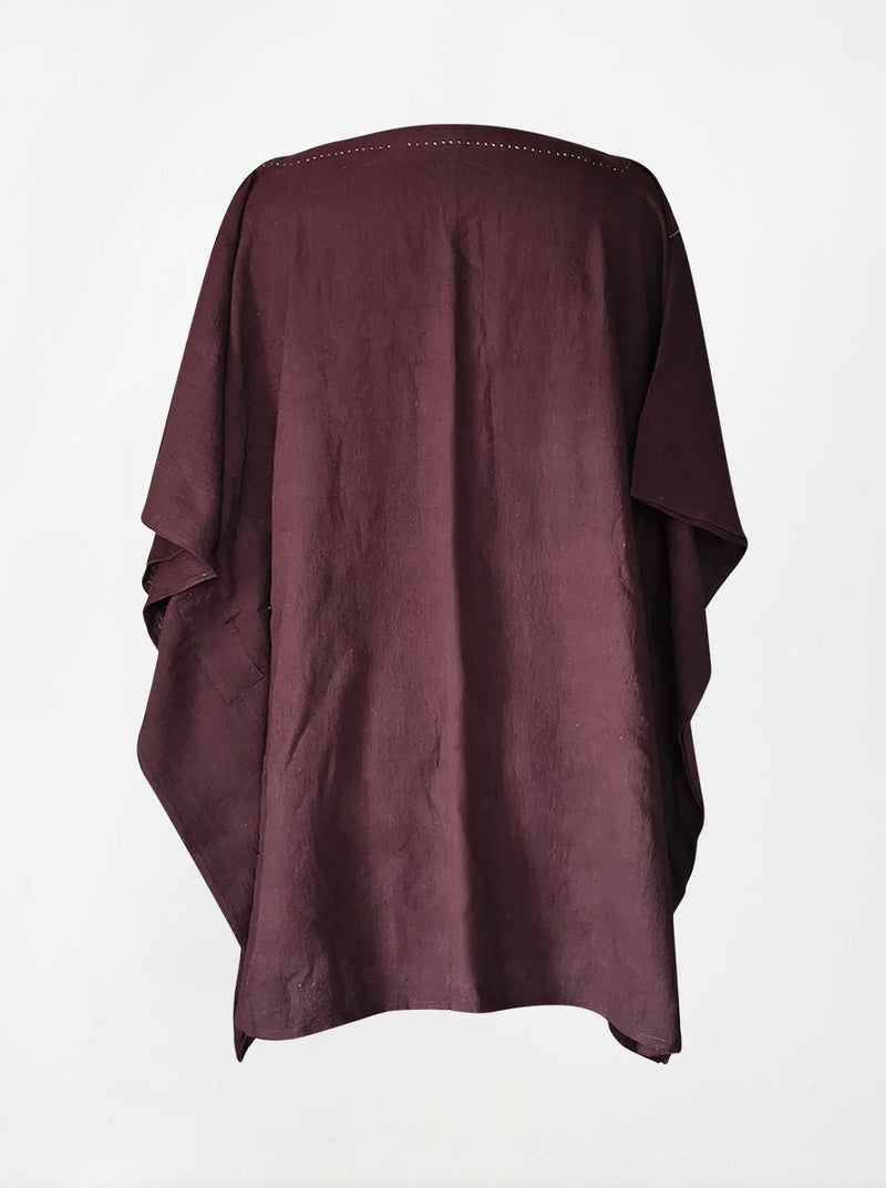 indigenous organic cotton poncho brown