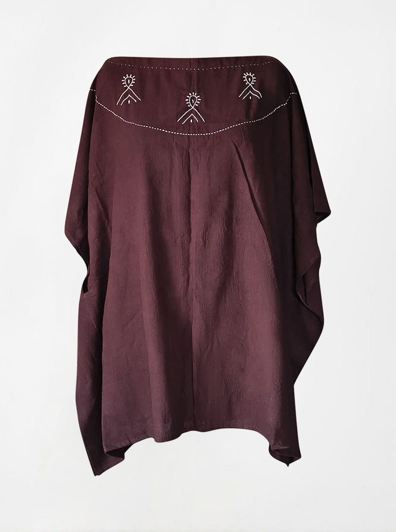 indigenous organic cotton poncho brown