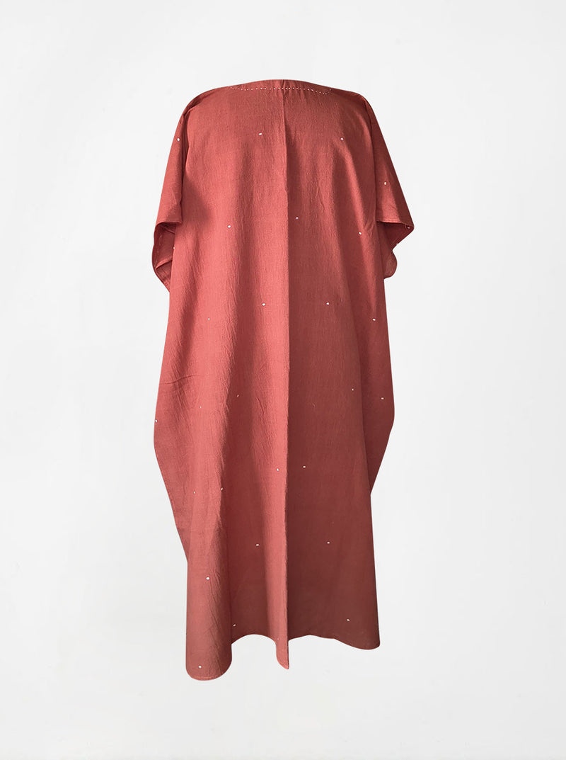 indigenous organic cotton tunic maxi rust