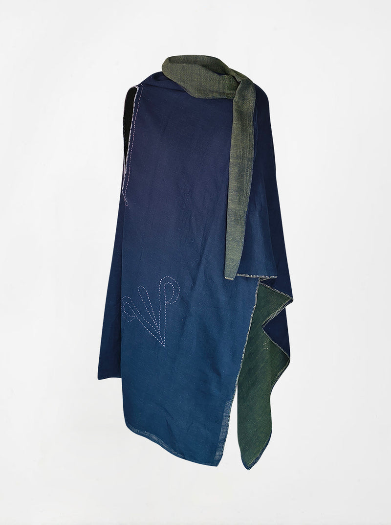 cape infinity duo kala organic cotton blue gold (double layer)