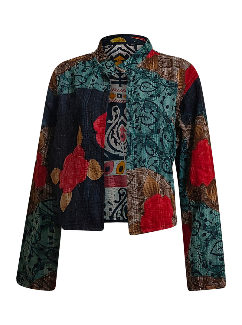 kantha vintage crop jacket supi