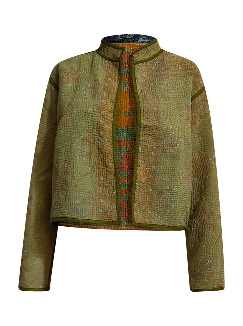 kantha vintage crop jacket priya