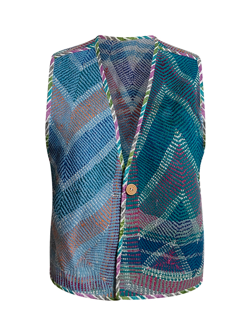 kantha vintage gillet jhumki