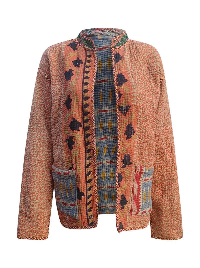 kantha reversible collar vest eva