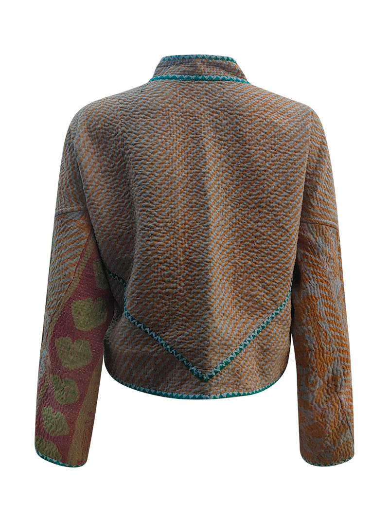 kantha vintage crop jacket kaya