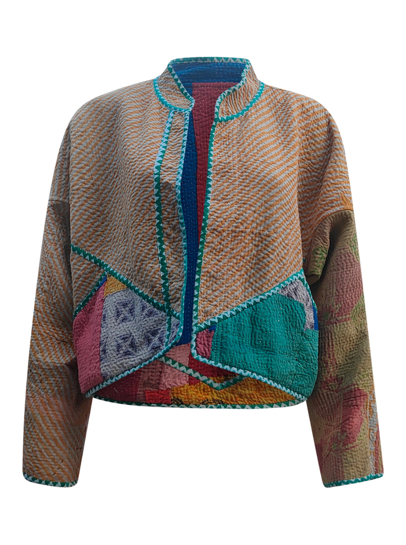 kantha vintage crop jacket kaya