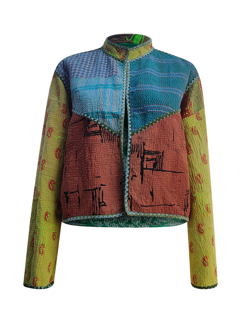 kantha vintage crop jacket kia