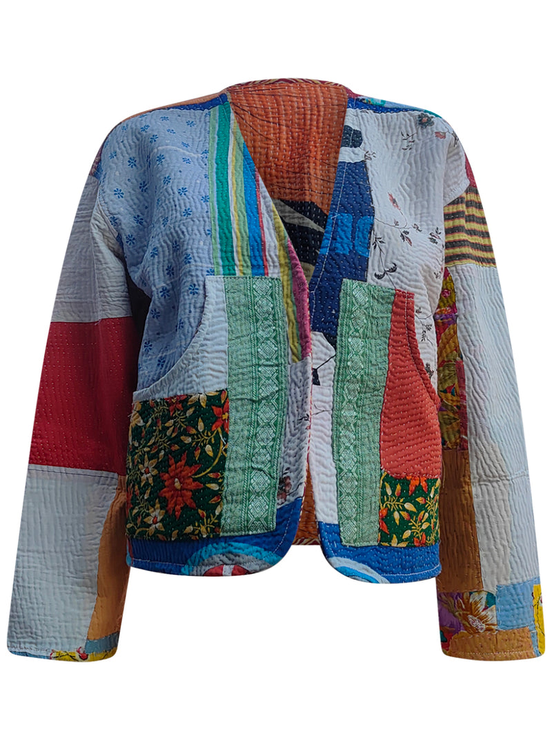 kantha vintage vest with sleeves sheena