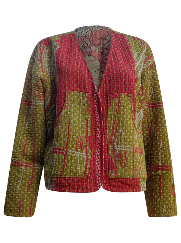 kantha vintage vest with sleeves meena