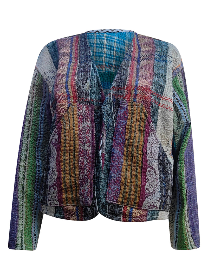 kantha vintage vest with sleeves shreyi