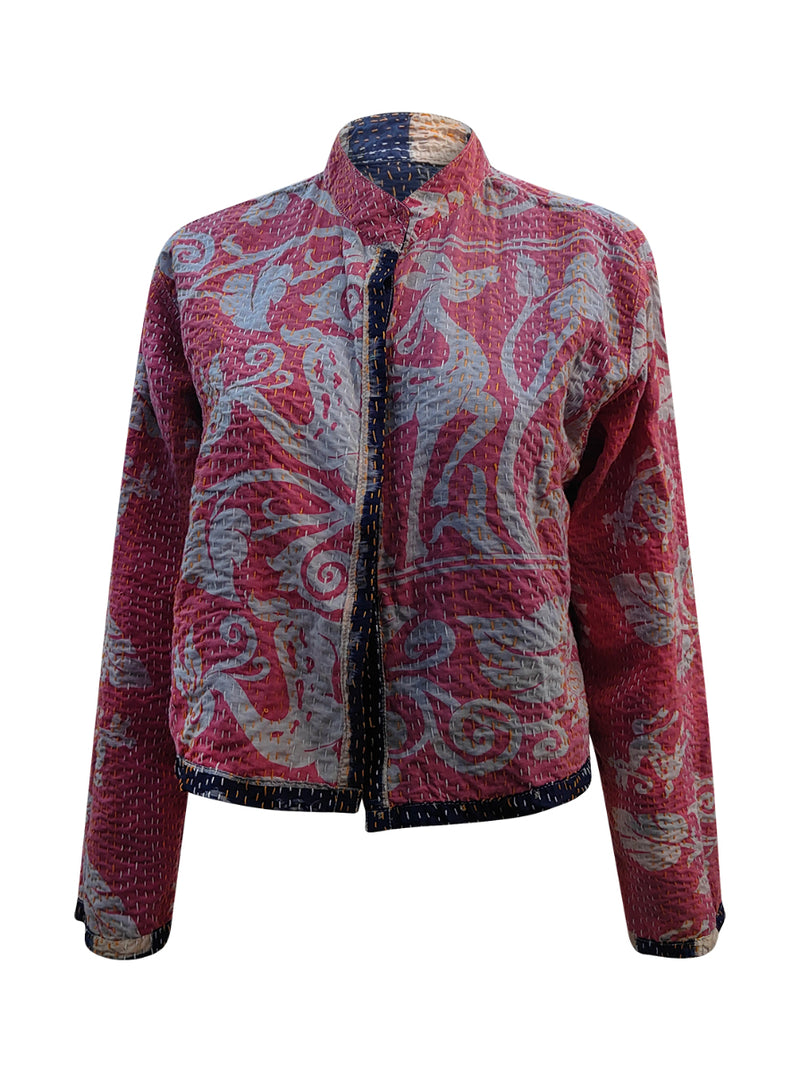 kantha vintage crop jacket roshi