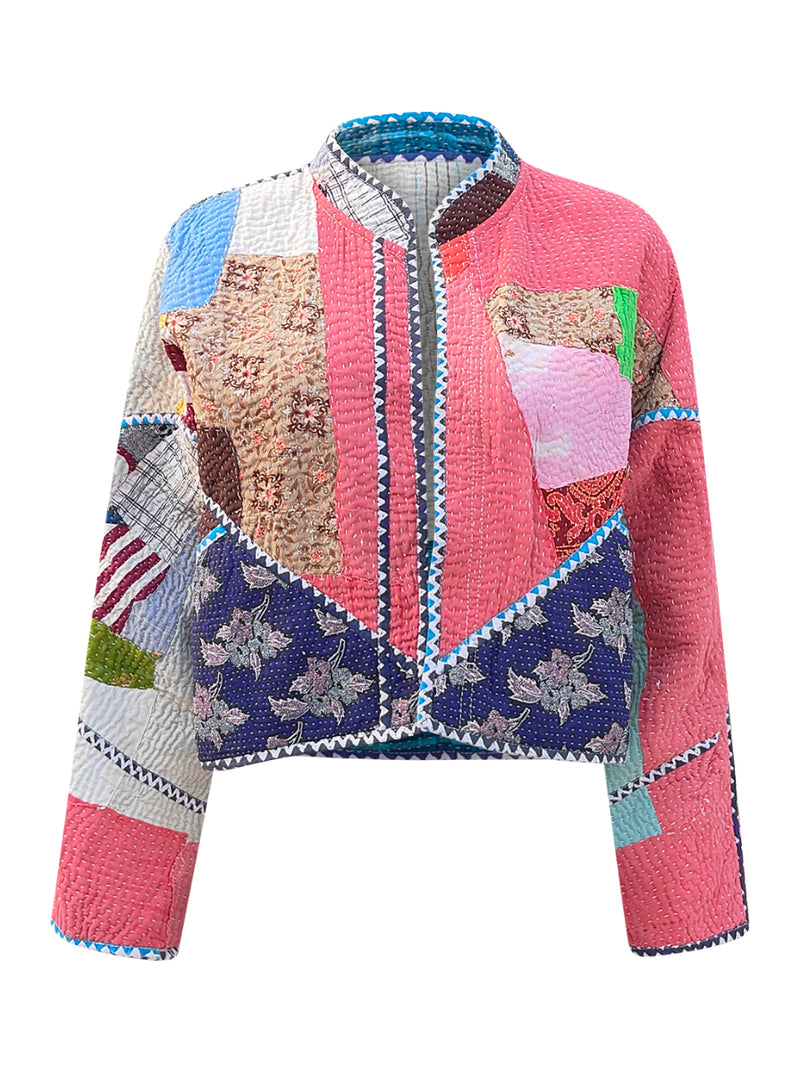 kantha vintage crop jacket disha