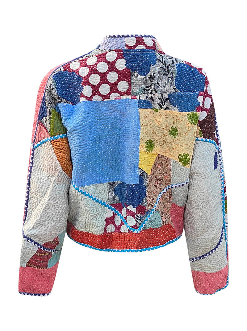 kantha vintage crop jacket disha