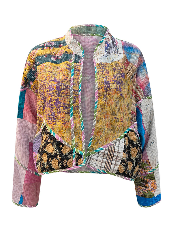 kantha vintage crop jacket surabhi