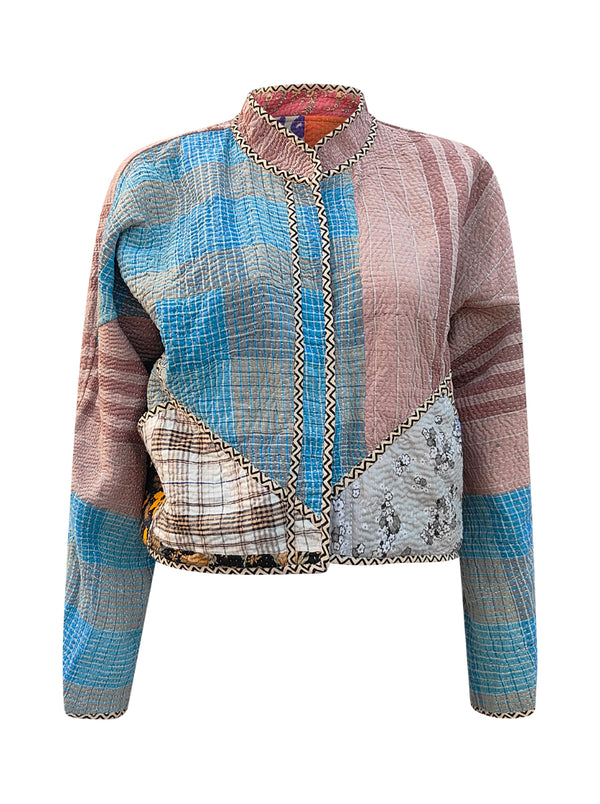 kantha vintage crop jacket reena