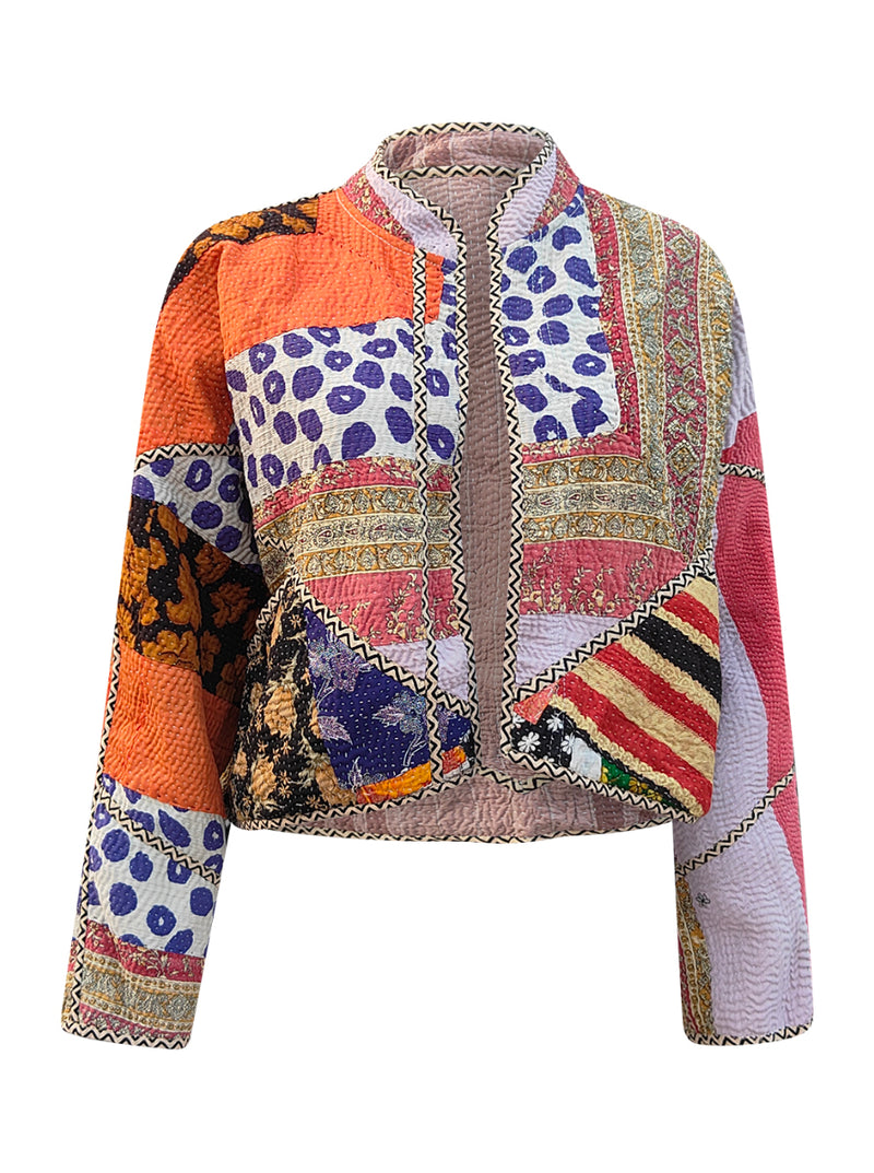 kantha vintage crop jacket reena