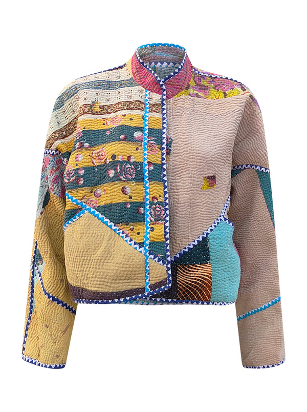 kantha vintage crop jacket meena