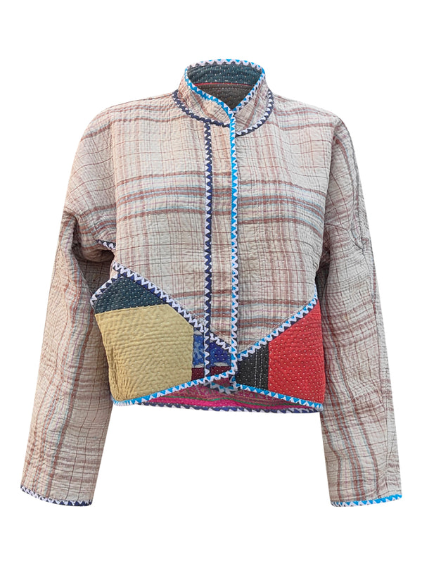 kantha vintage crop jacket seema