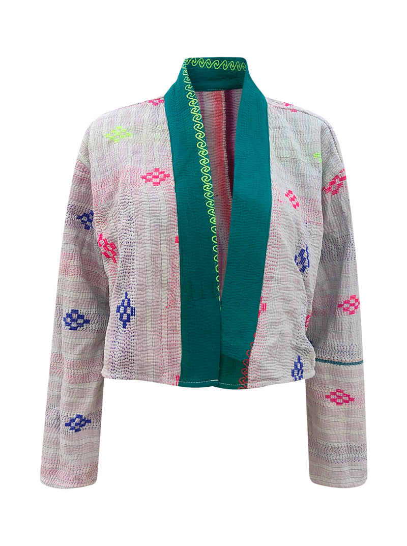 kantha vintage crop jacket chara