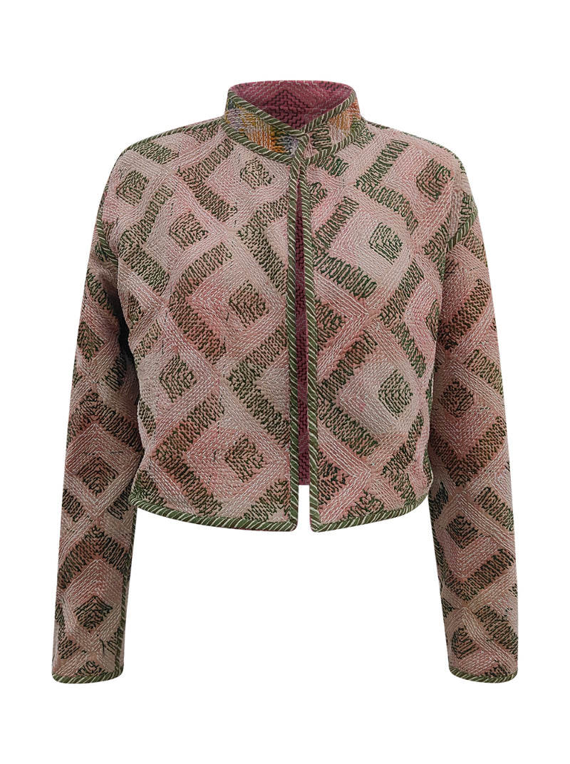 kantha vintage crop jacket daksha