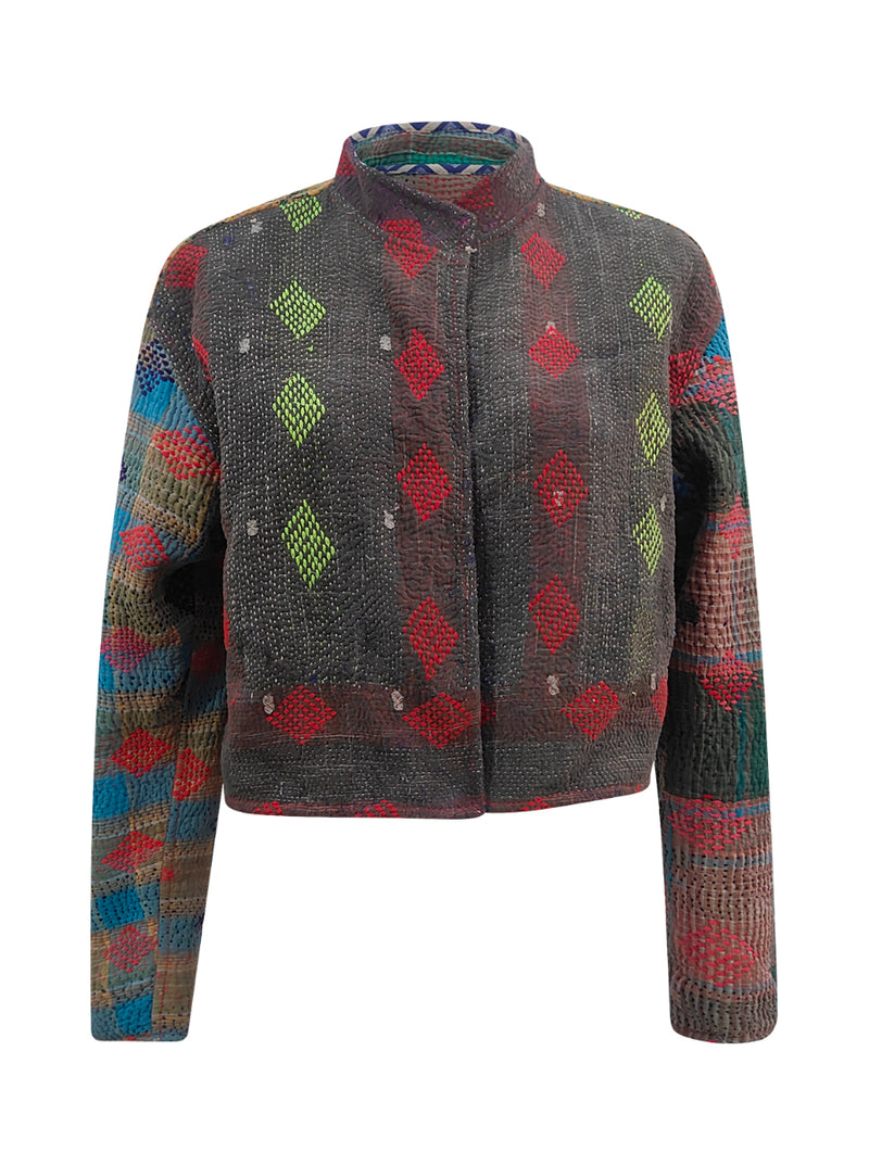 kantha vintage crop jacket devaki