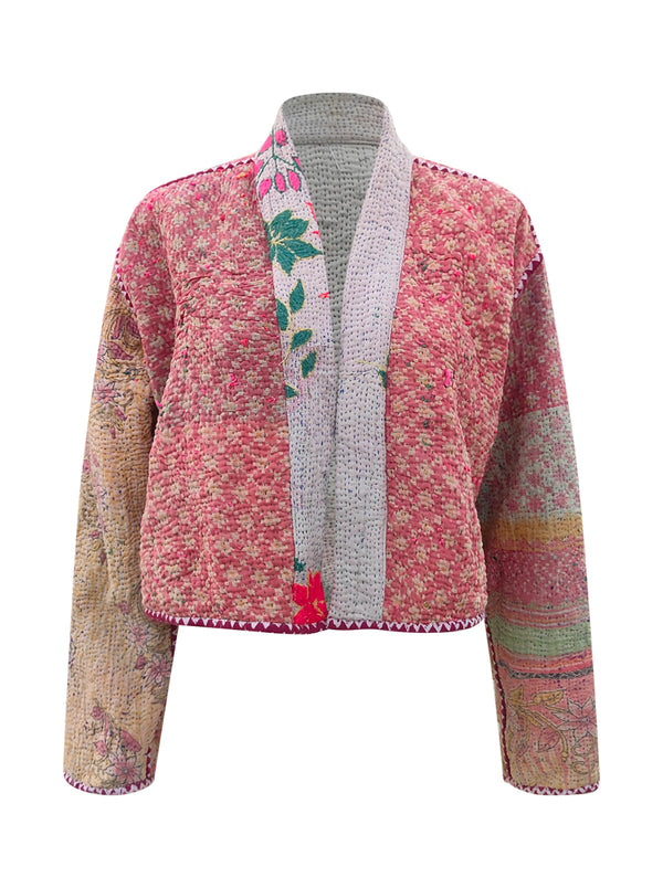 kantha vintage crop jacket bhavna