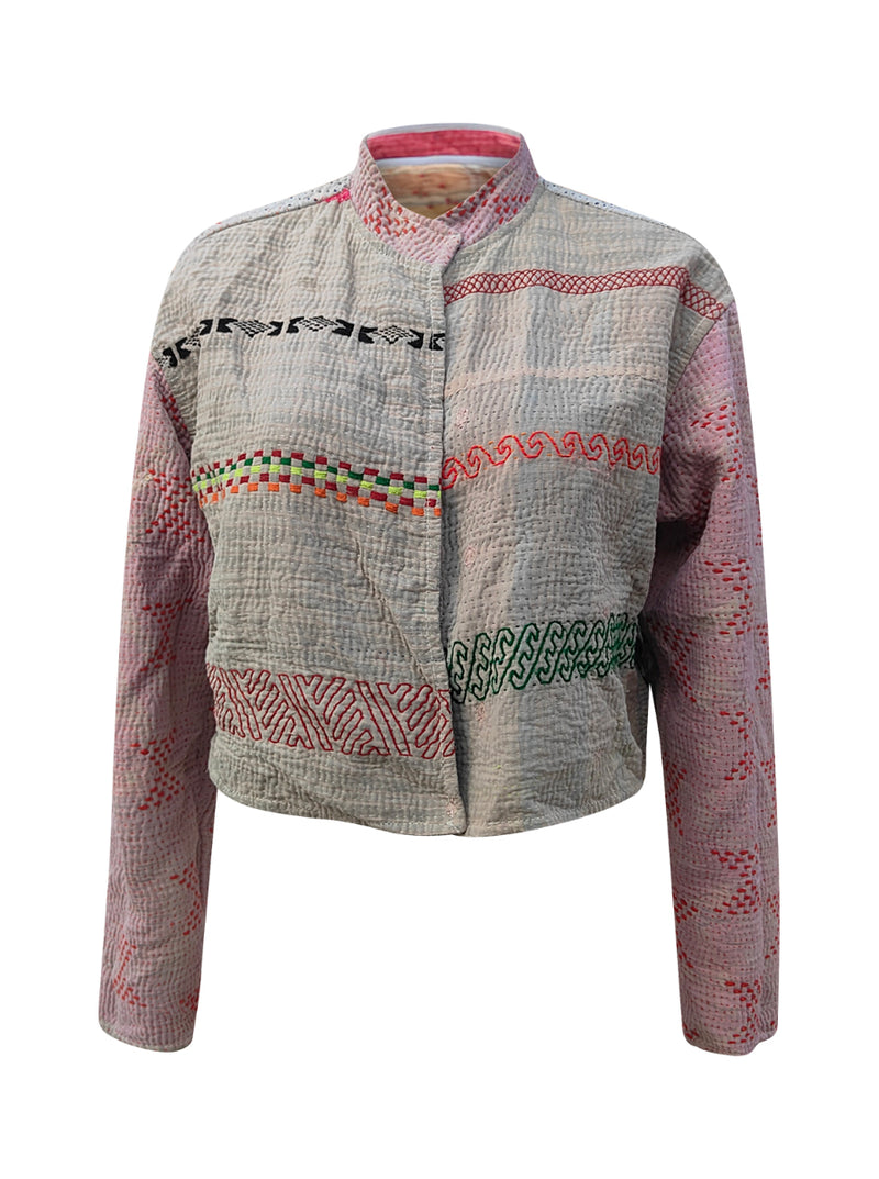 kantha vintage crop jacket brinda