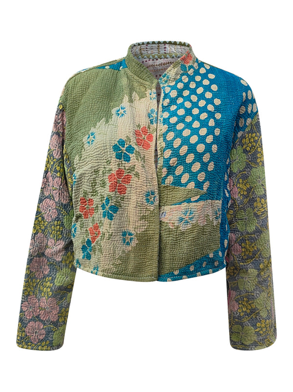 kantha vintage crop jacket advika