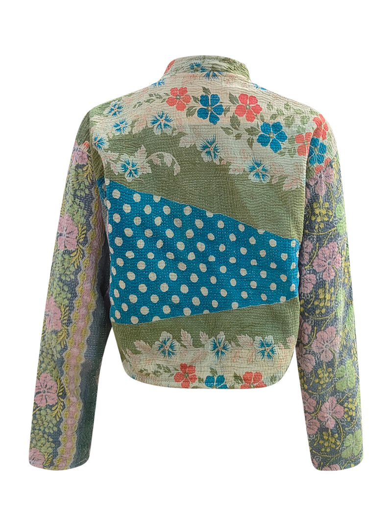 kantha vintage crop jacket advika