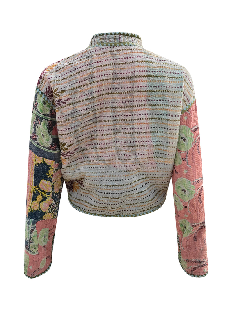 kantha vintage crop jacket advika