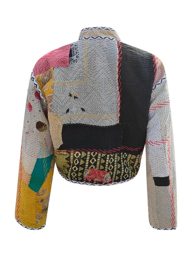 kantha vintage crop jacket aja