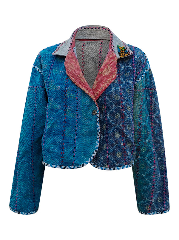 kantha vintage crop jacket keerti