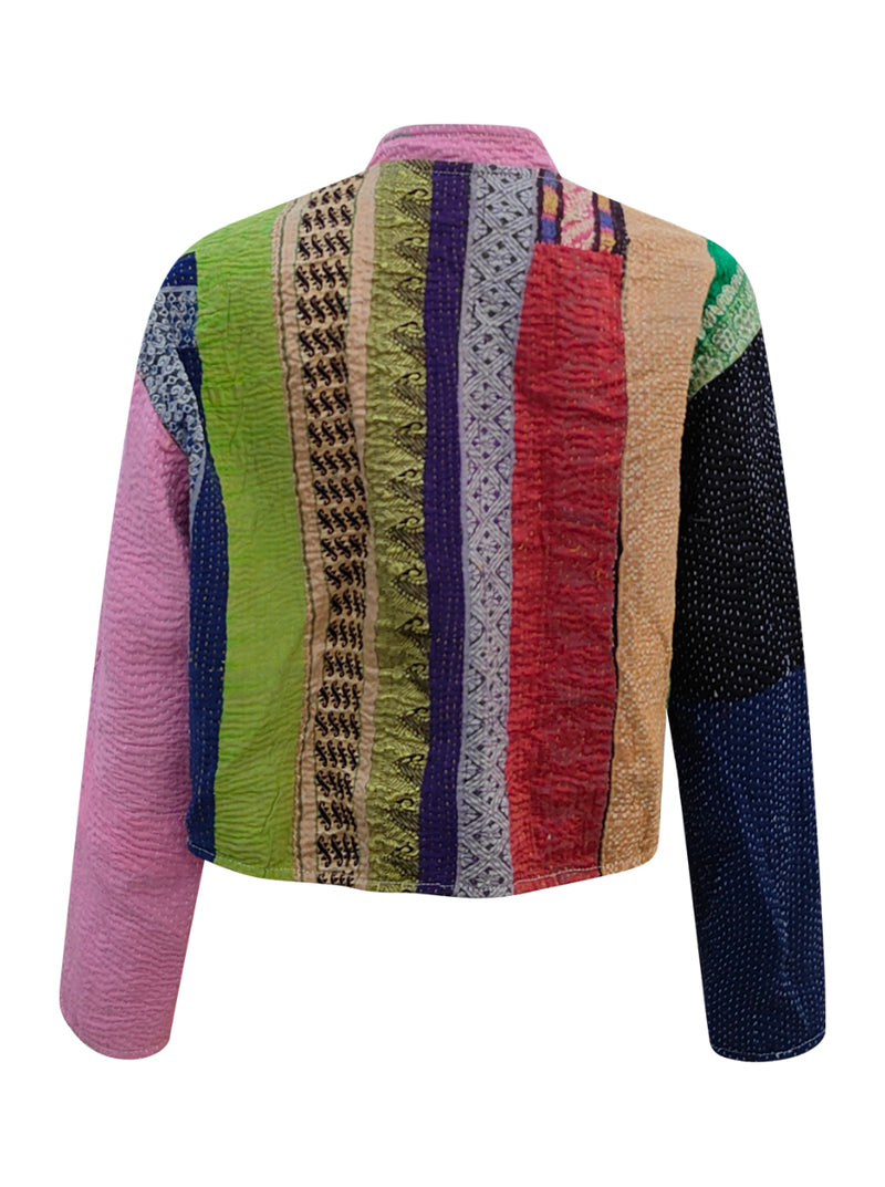 kantha vintage crop jacket sushila